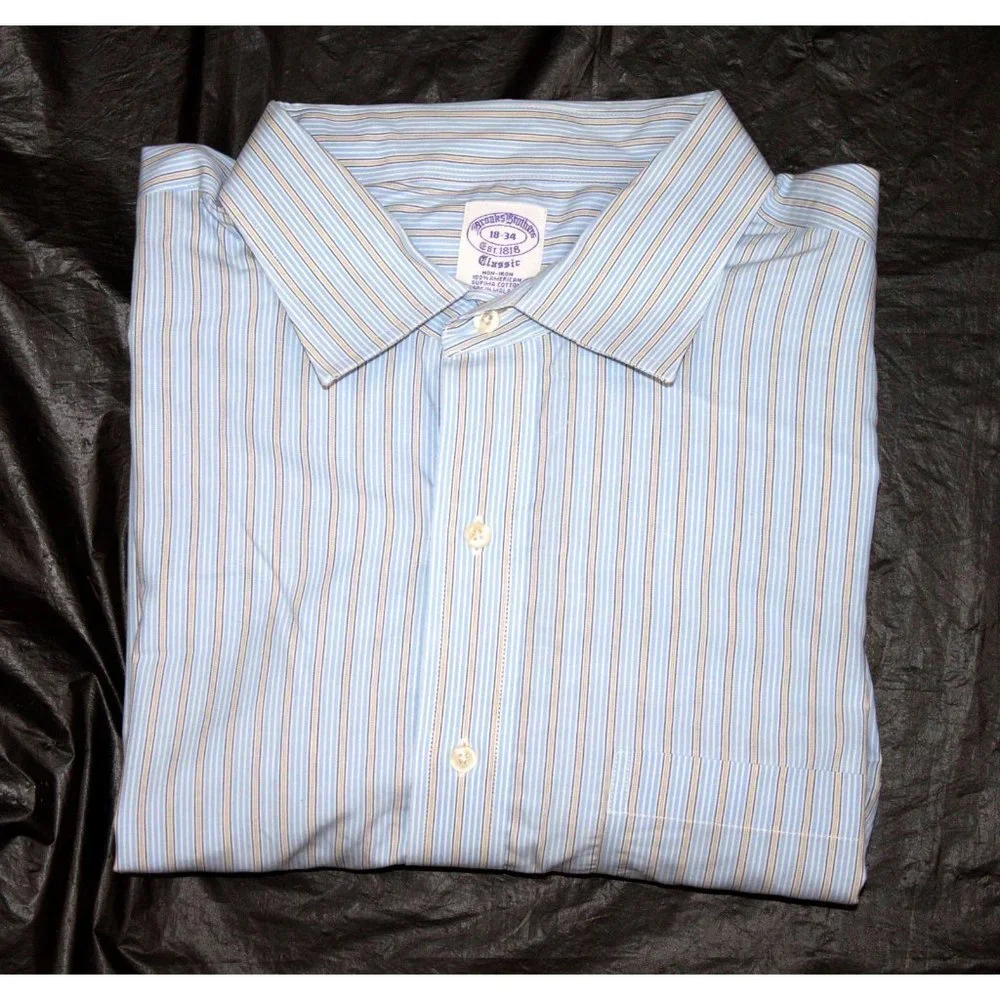 Brooks Brothers Classic 1818 Men's‎ Long Sleeve Button Front Shirt Size 18-34